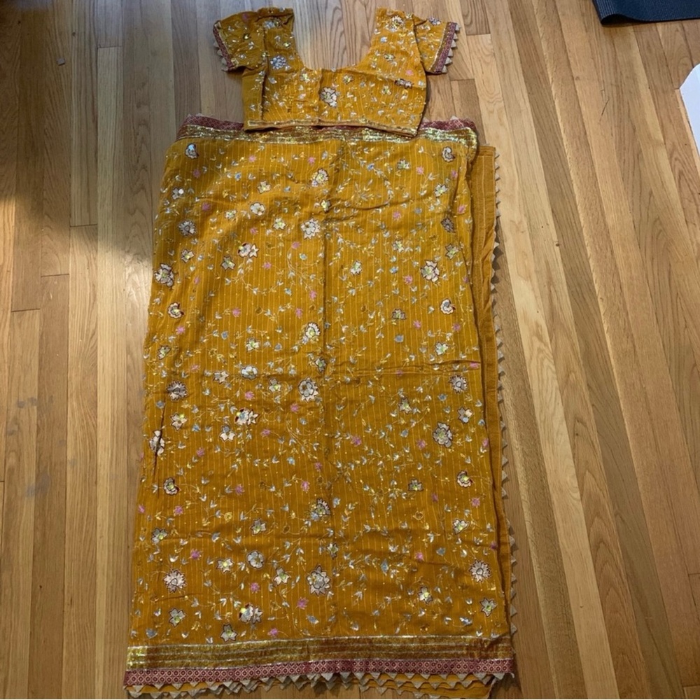 Embroidered Mustard Yellow Traditional Dress